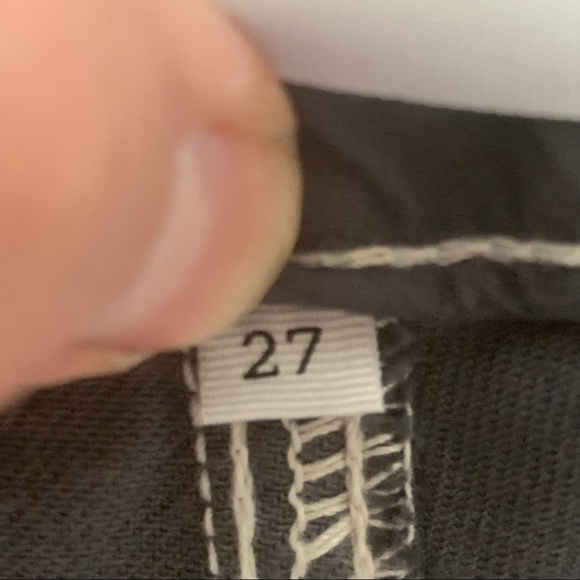 HP🎉 PAIGE Edgemont Grey Zip Paint Splatter Skinny Jeans Size 27 - Picture 3 of 15